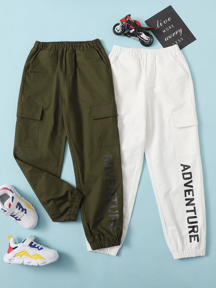 Boys 2pack Letter Graphic Cargo Pants