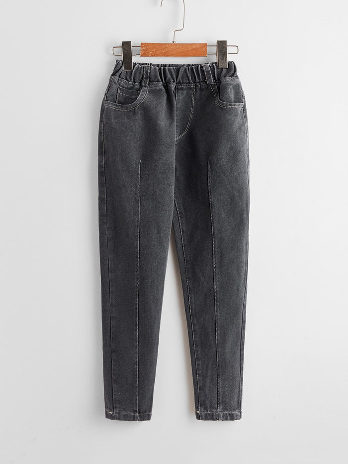 Girls Letter Graphic Tapered Jeans