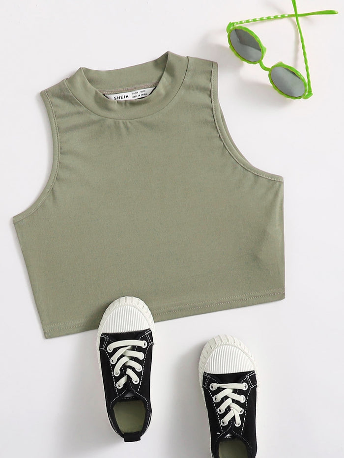 Girls Solid Tank Top