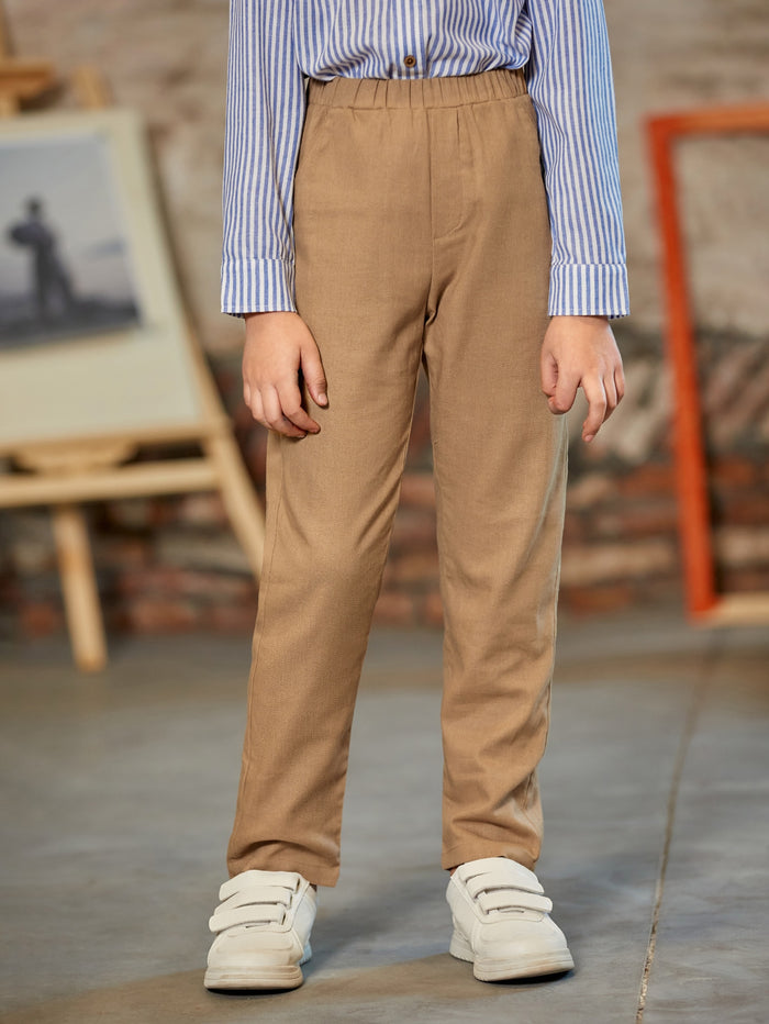 Boys Elastic Waist Straight Leg Pants
