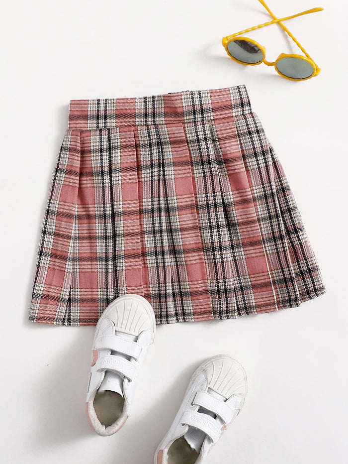 Toddler Girls Plaid Pleated Skirt