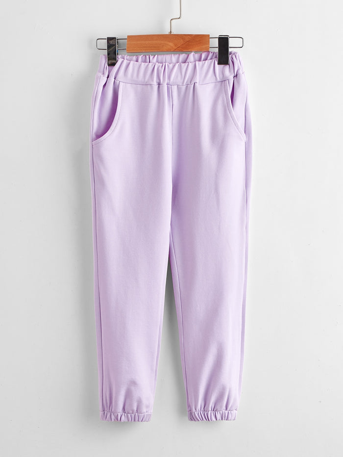 Toddler Girls Slant Pockets Sweatpants