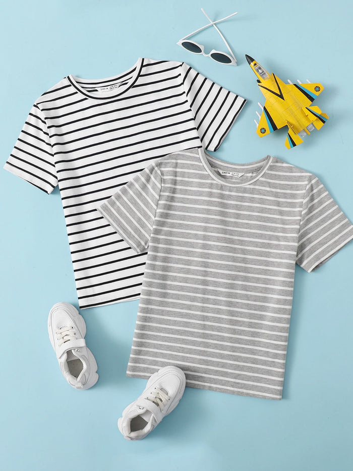 Boys 2 Pack Striped Top