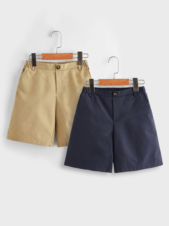 Boys 2 Pack Slant Pocket Shorts
