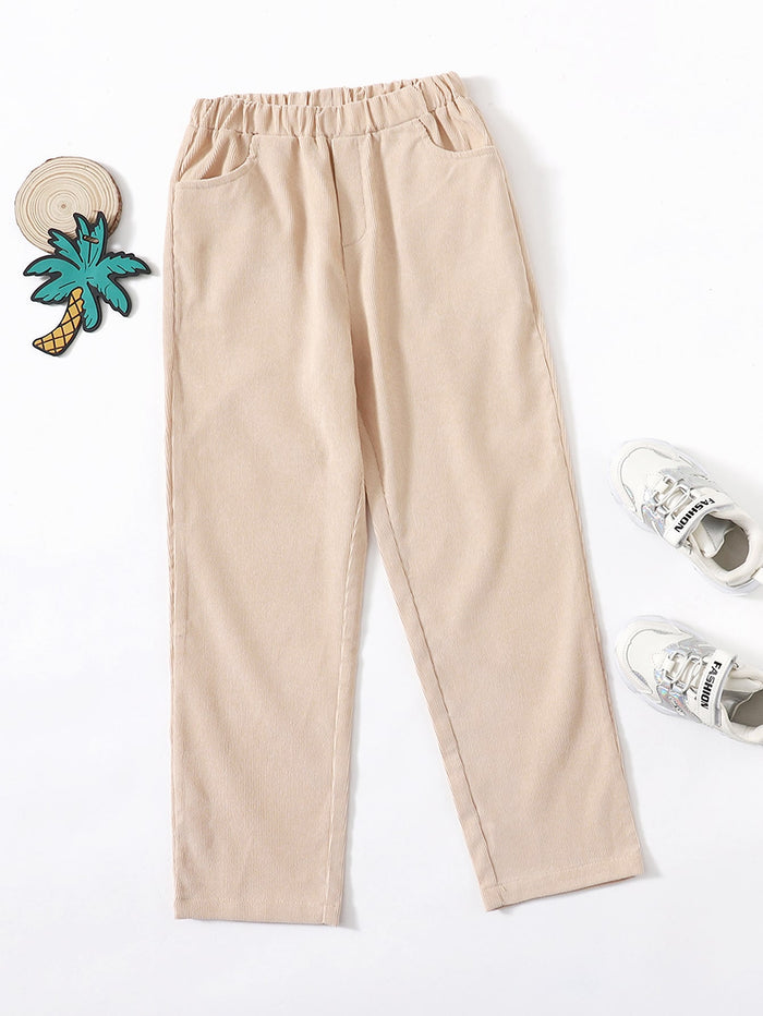 Boys Pocket Detail Cord Pants Apricot