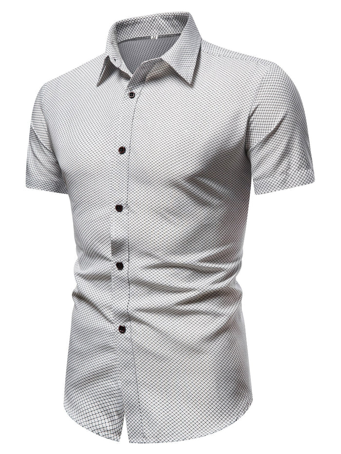 Men Button Front Plaid Print Shirt