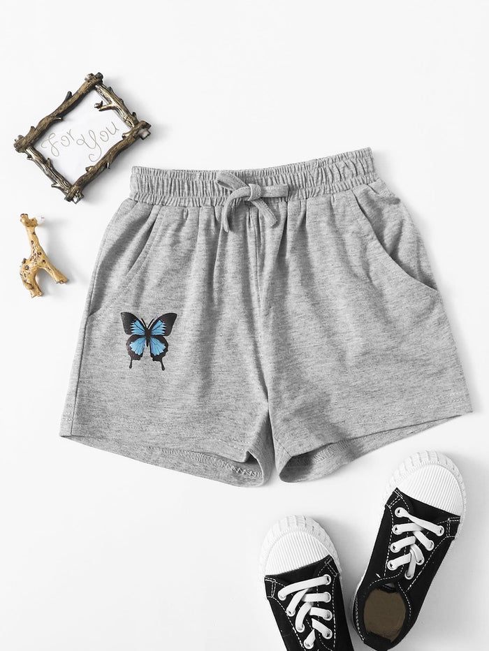 Toddler Girls Butterfly Print Shorts