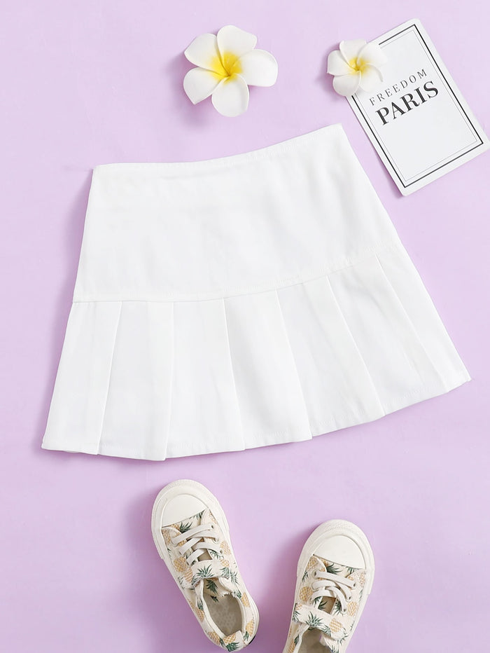 Toddler Girls Solid Pleated Skirt