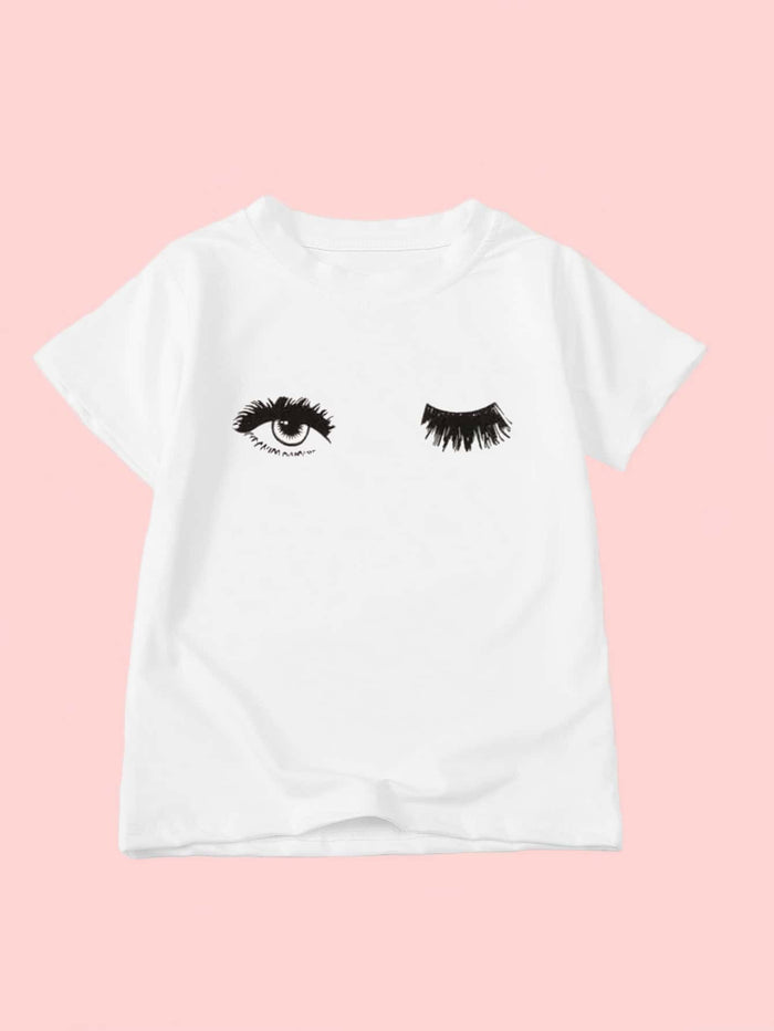 Toddler Girls Eye Print Tee