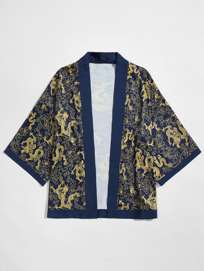 Men Allover Chinese Dragon Print Shirt
