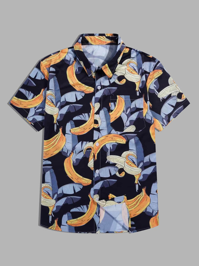 Men Allover Banana Print Shirt