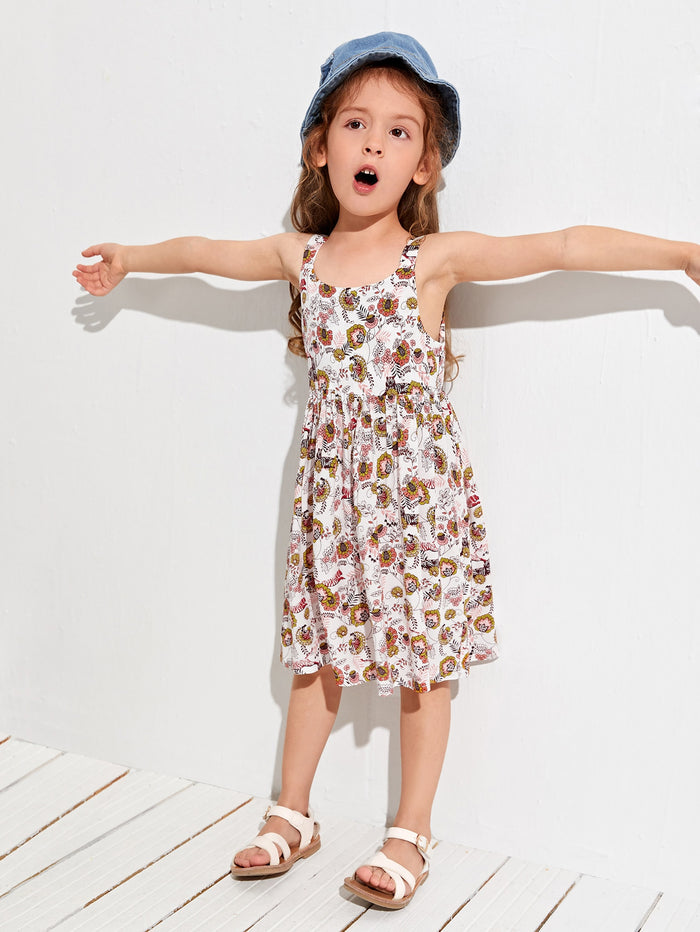 Toddler Girls Allover Floral Print Dress