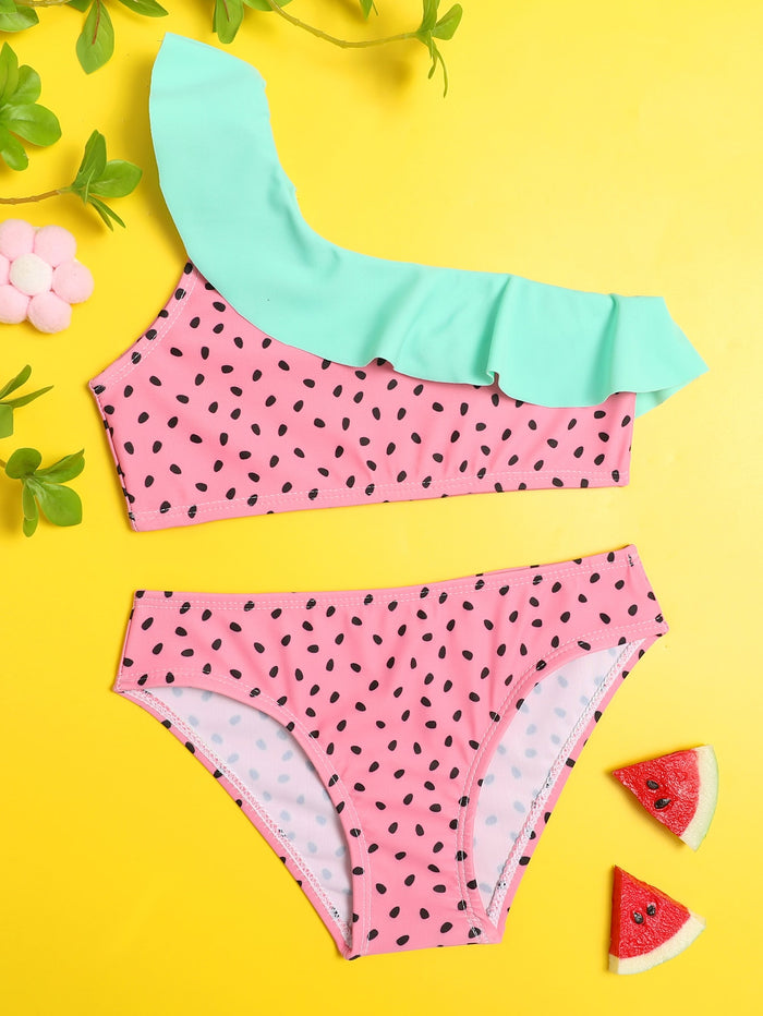 Toddler Girls Watermelon Seed Print Bikini Swimsuit