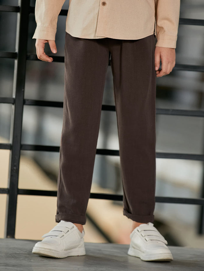 Boys Solid Straight Leg Pants