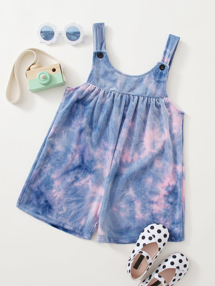 Toddler Girls Tie Dye Corduroy Cami Romper