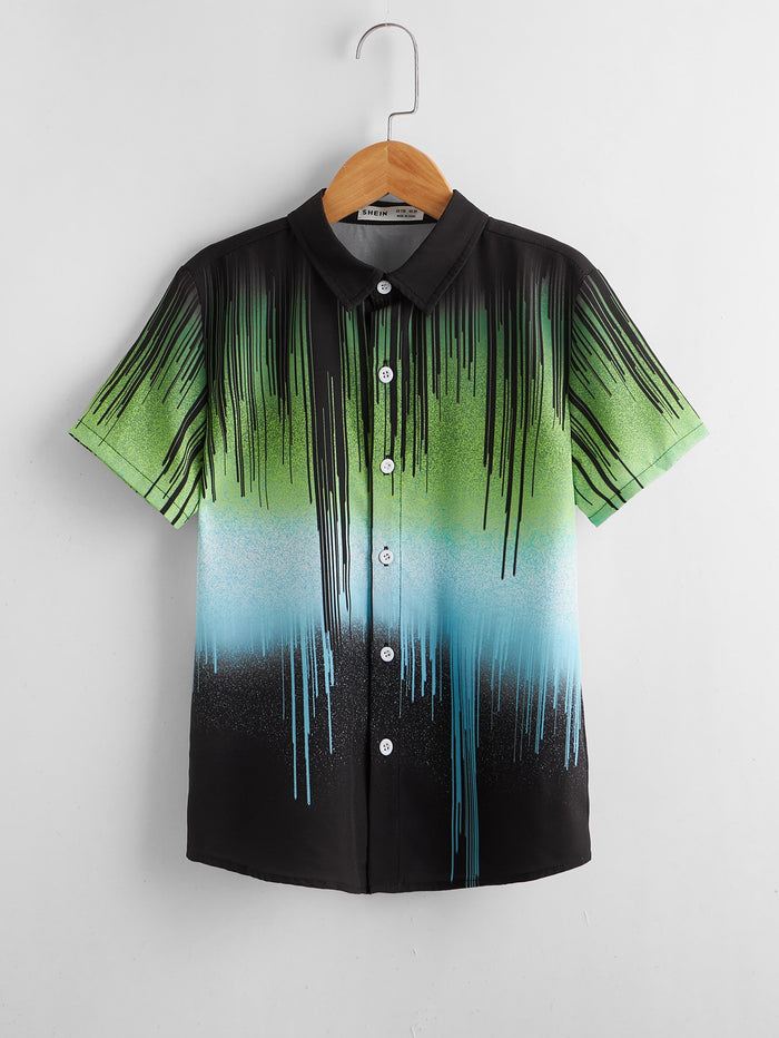 Boys Ombre Single Breasted Shirt