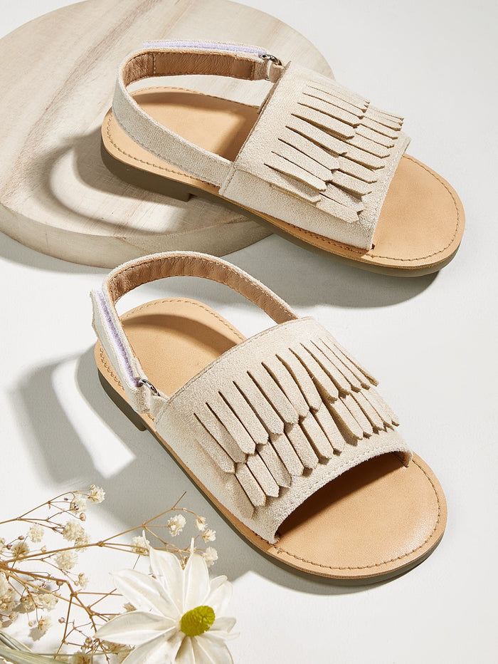 Toddler Girls Fringe Decor Slingback Sandals