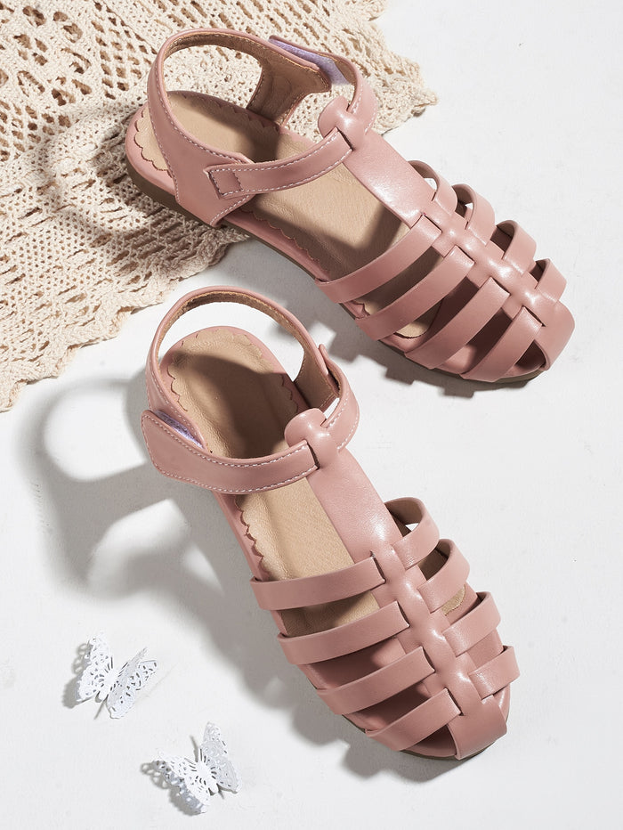 Toddler Girls Ankle Strap Gladiator Sandals Dusty Pink