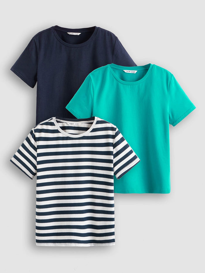 Boys 3 Pack Striped Top