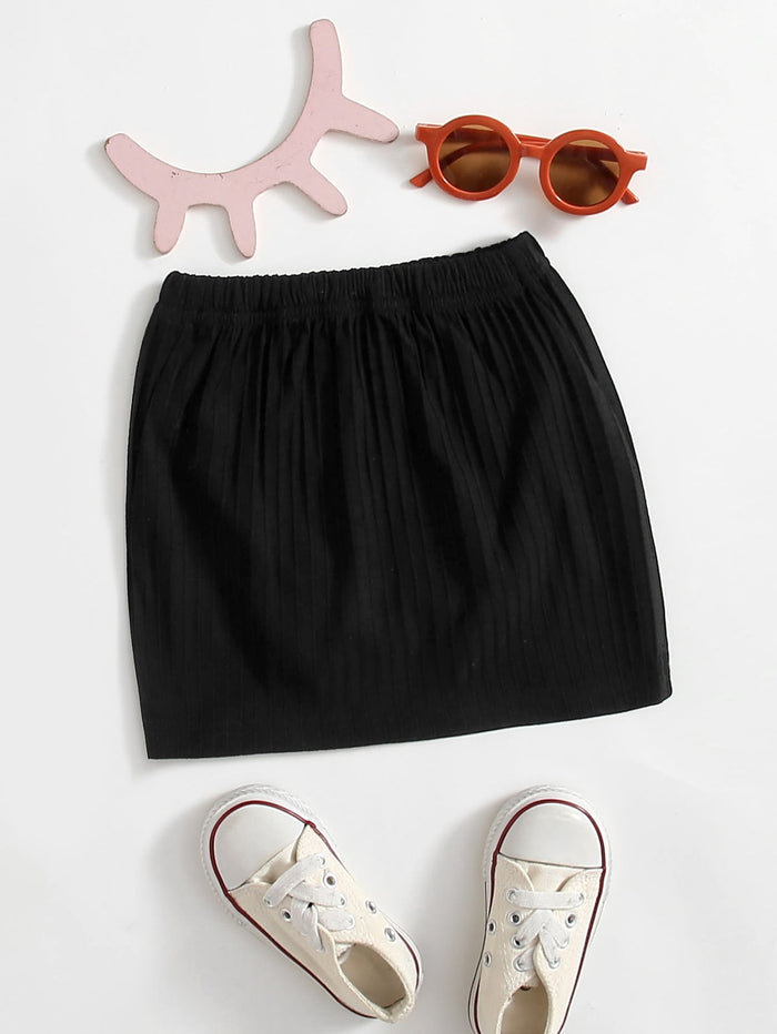 Toddler Girls Solid Straight  Skirt