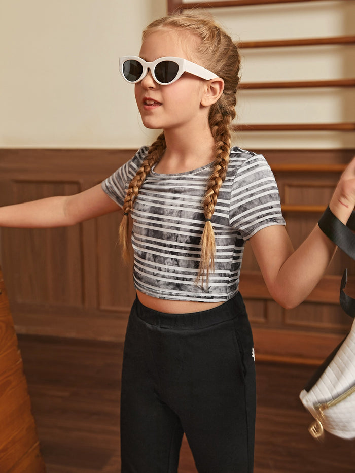 Girls Striped and Tie Dye Top