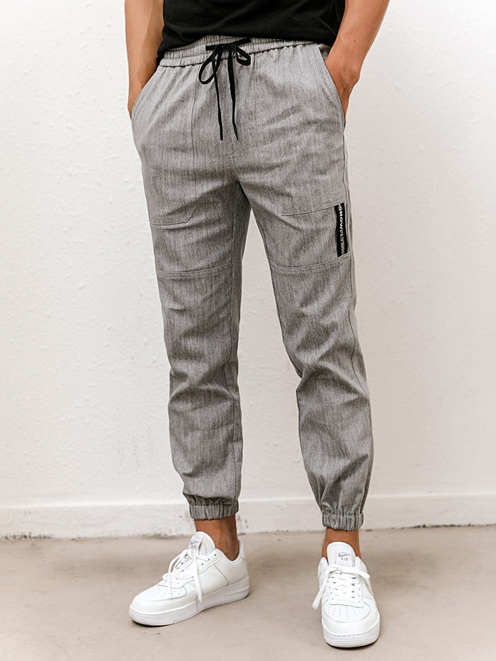 Men Letter Tape Slant Pocket Sweatpants