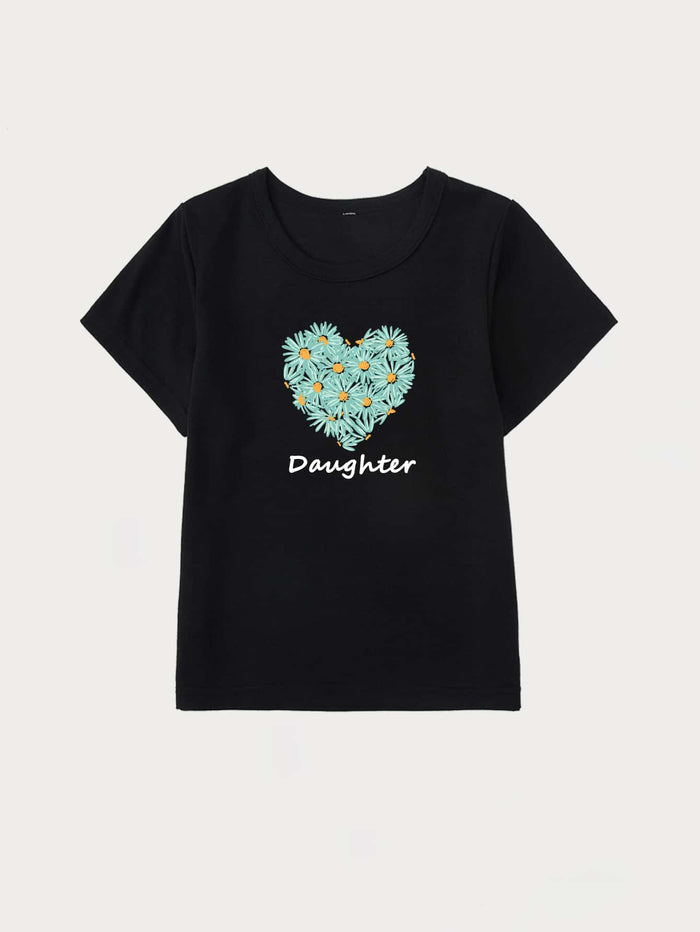 Toddler Girls Heart And Letter Graphic Tee
