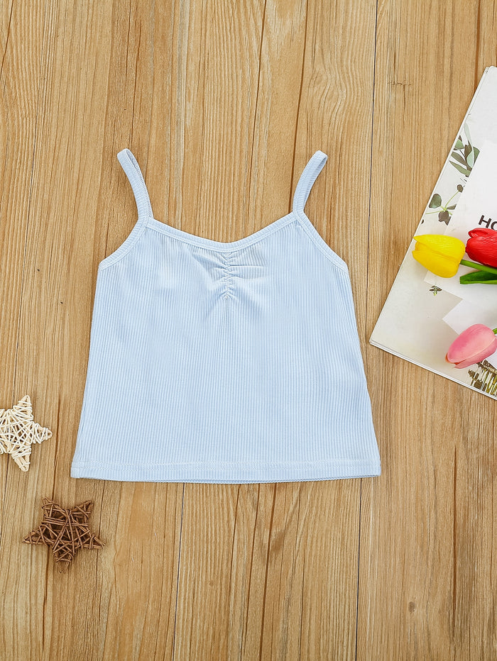 Toddler Girls Solid Ruched Cami Top
