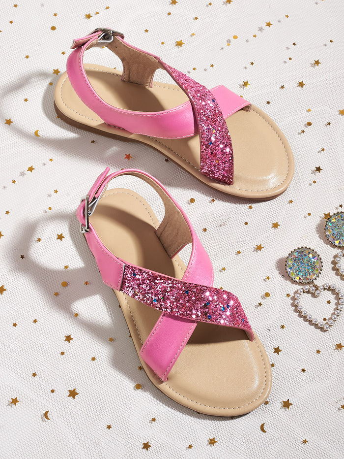 Toddler Girls Glitter Slingback Sandals Pink