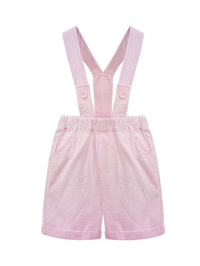 Toddler Girls Rolled Up Hem Pinafore Jumpsuit