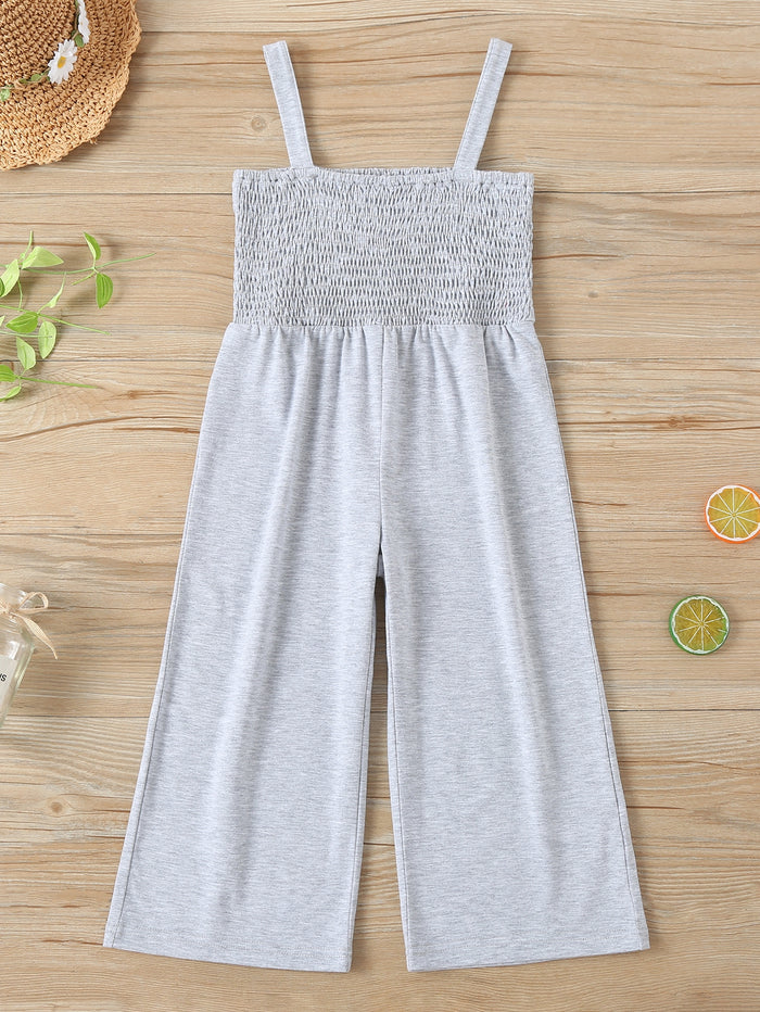 Toddler Girls Shirred Wide Leg Cami Jumpsuit