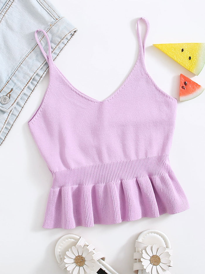 Girls Ruffle Hem Sweater Vest