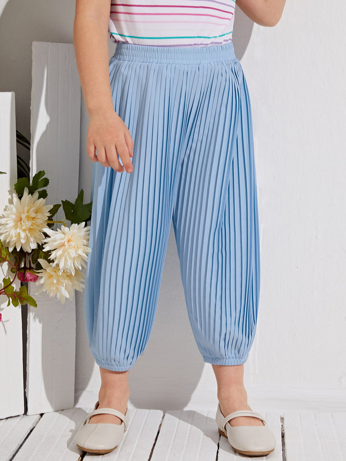 Toddler Girls Pleated Cropped Pants