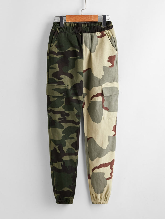 Boys Flap Pocket Camo Pants