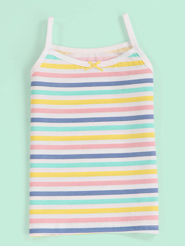 Toddler Girls Striped Bow Detail Cami Top