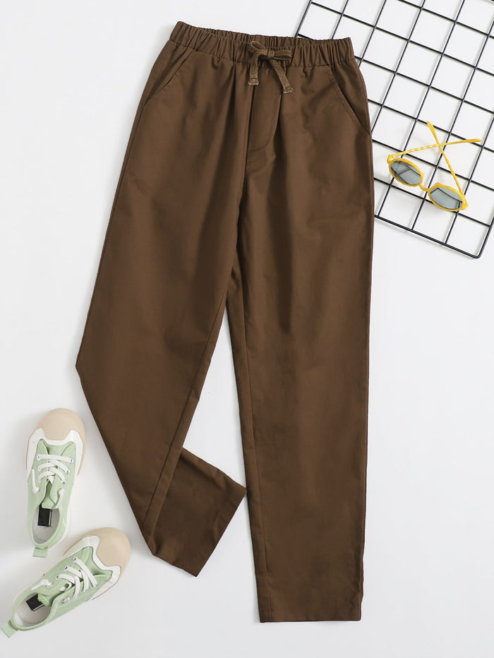 Boys Slant Pocket Solid Pants