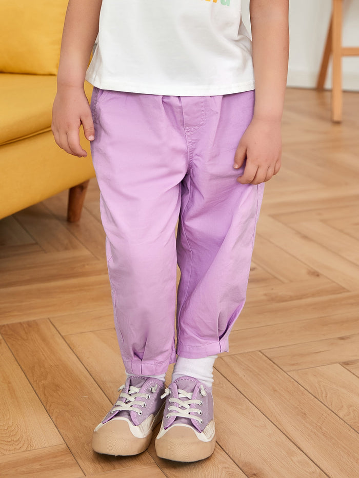Toddler Girls Slant Pocket Solid Pants