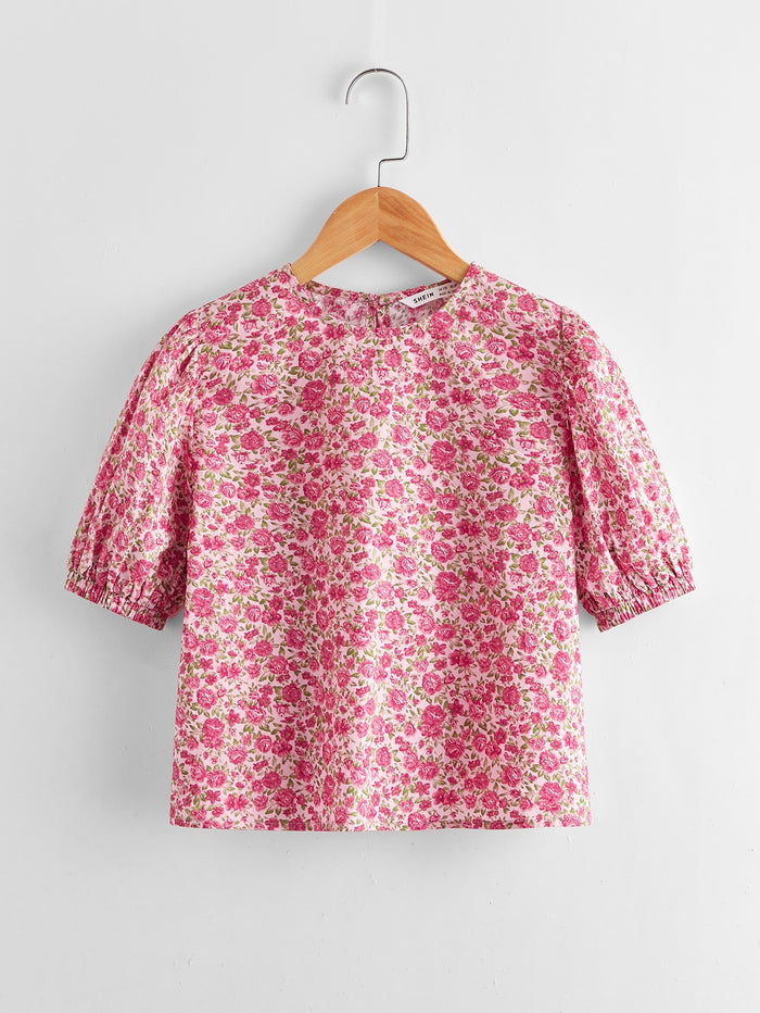 Girls Ditsy Floral Top