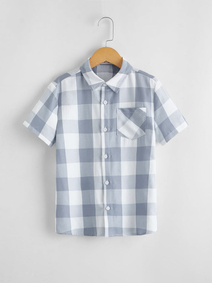 Boys Patch Pocket Gingham Shirt