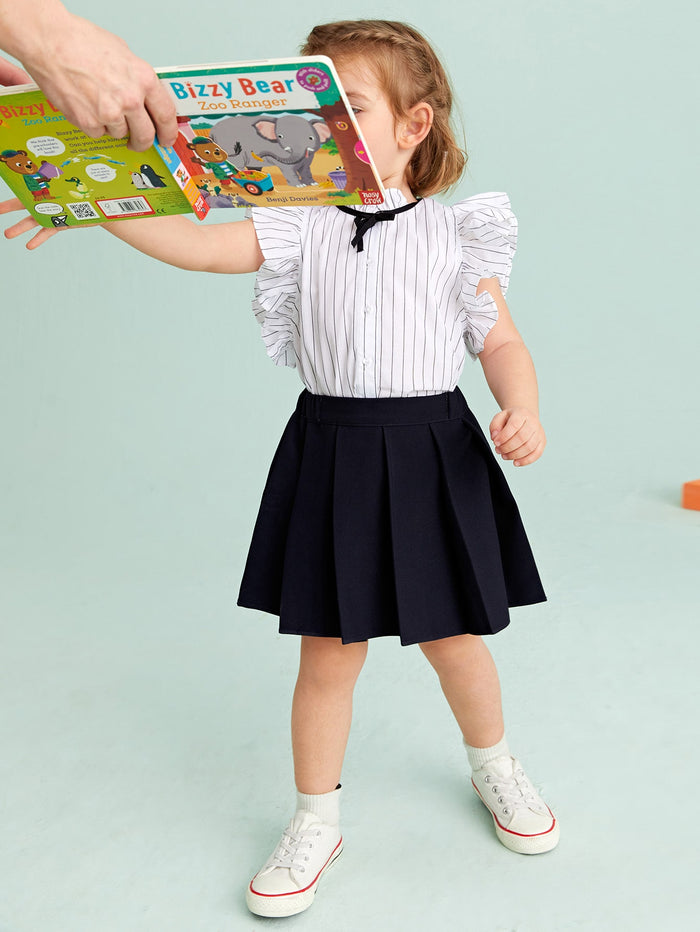 Toddler Girls High Waist Pleated Skirt