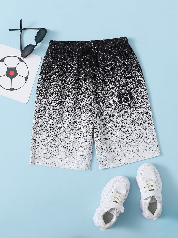 Boys Graphic Print Ombre Shorts