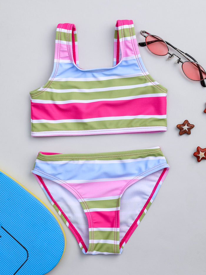 Toddler Girls Striped Bikini Swimsuit