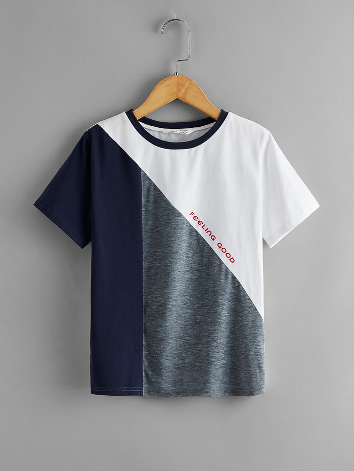 Boys Letter Graphic Colorblock Tee