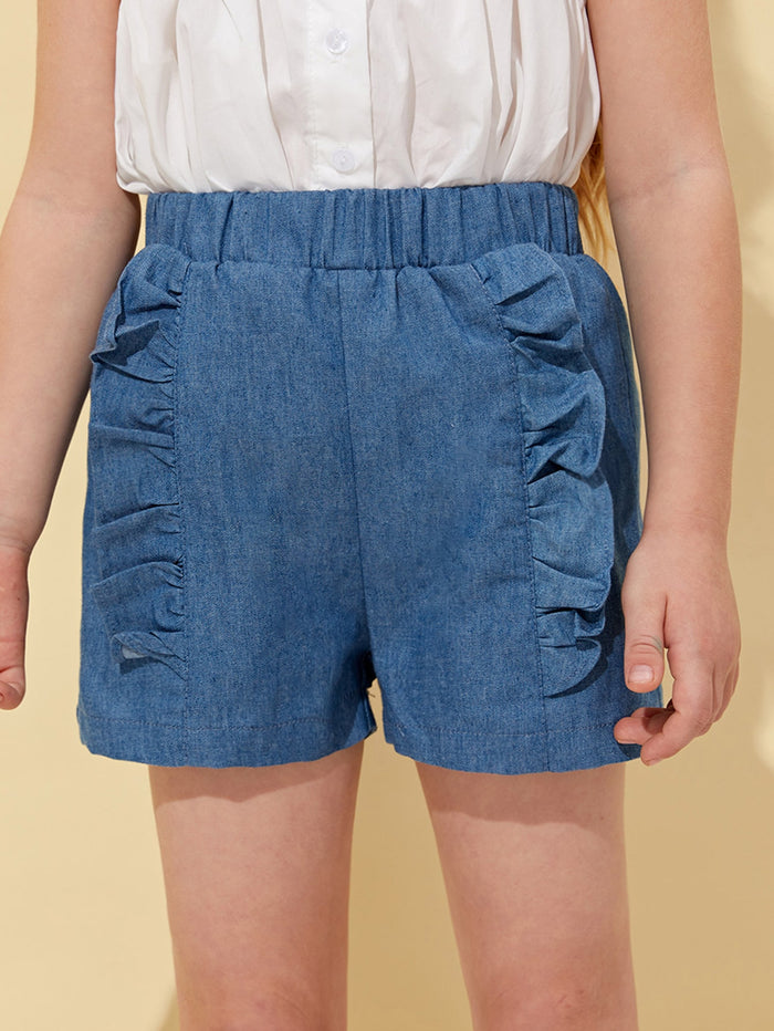 Toddler Girls Ruffle Trim Shorts