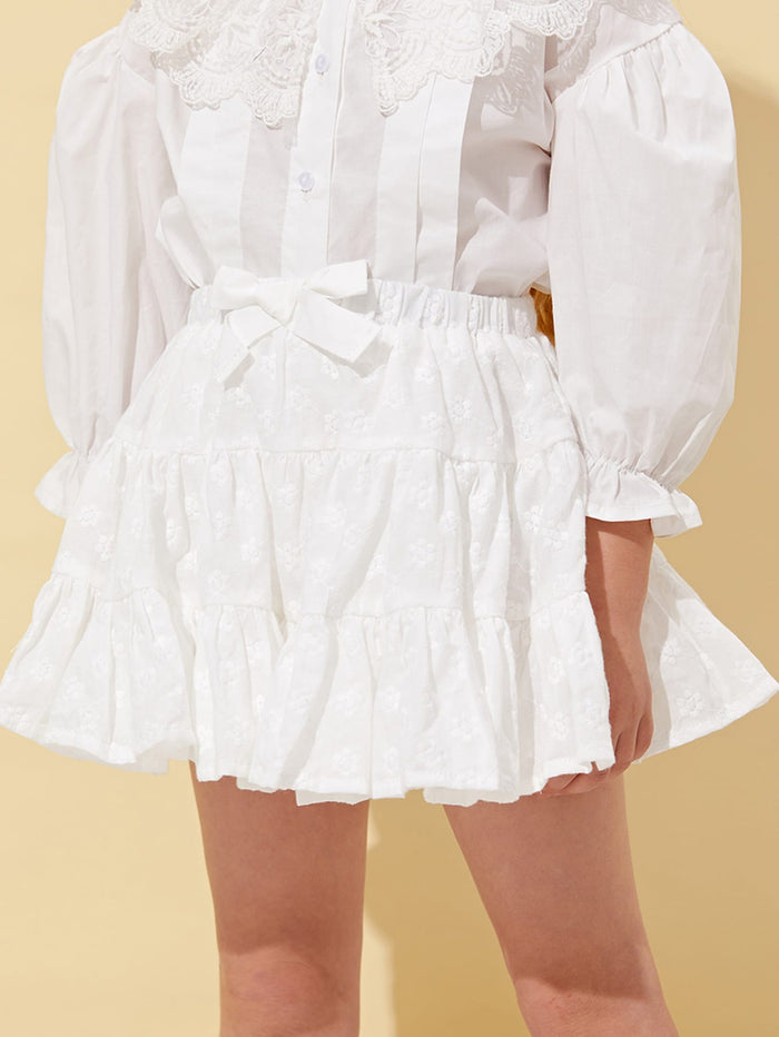 Toddler Girls Knot Front Ruffle Hem Schiffy Skirt