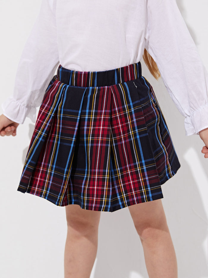 Toddler Girls Tartan Pleated Skirt