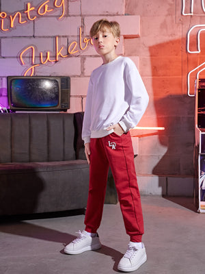 Boys Letter Graphic Slant Pocket Drawstring Sweatpants