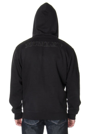 Men's Zip Hoodie In Black