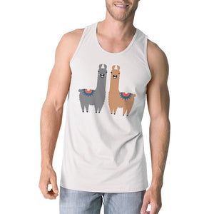 Graphic Tank Tops - Llama Pattern Mens Funny Gym Workout Tank Top Funny Gift For Him