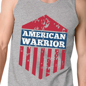 Men's Tank Tops - American Warrior Gray Crewneck Graphic Tanks For Men Gift For Him